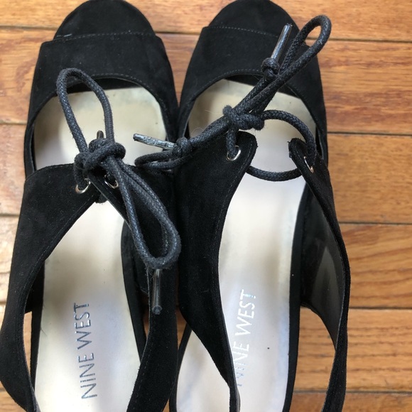 Nine West black suede wedges - Picture 2 of 5